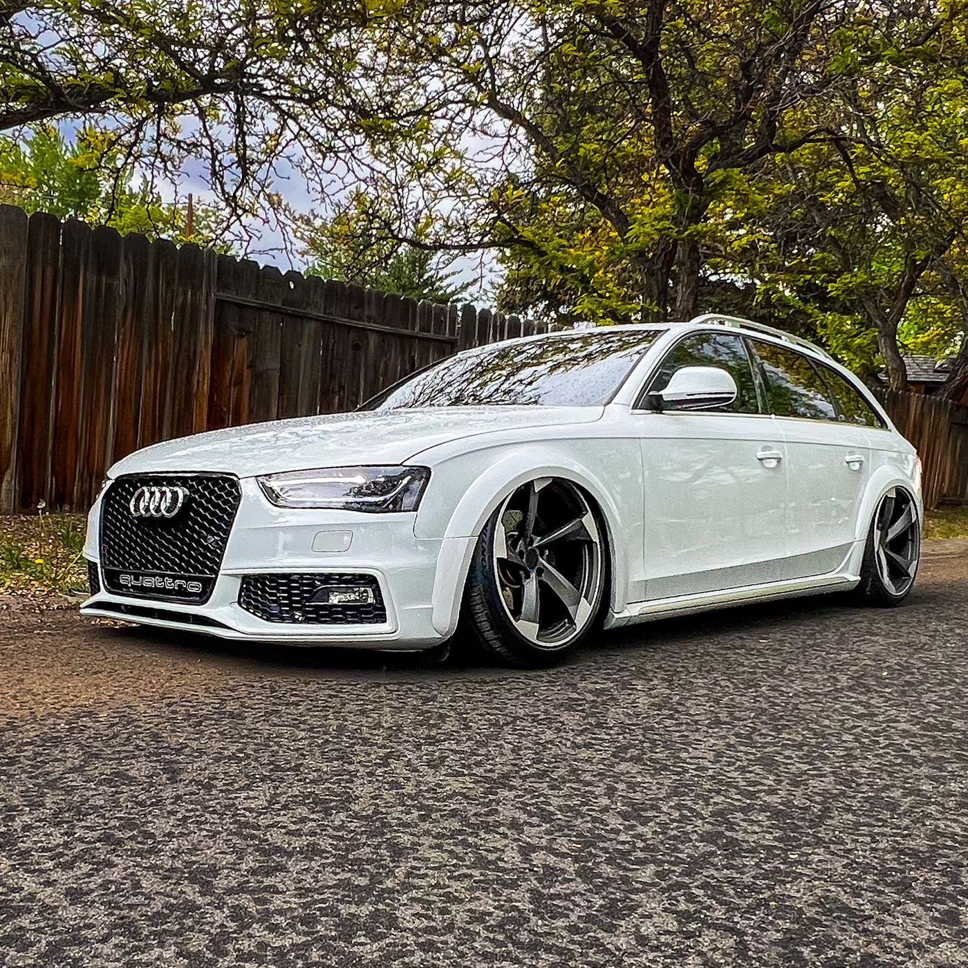 White A4 Allroad with the S4 bumper conversion and Brutal fenders