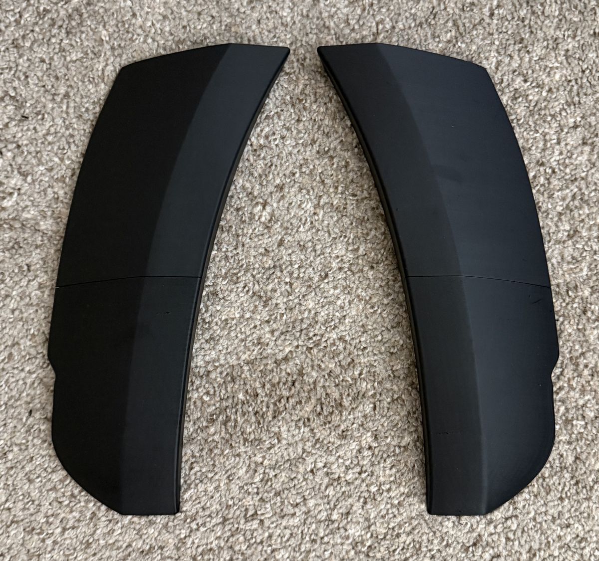 Two printed fenders, straight off the printer