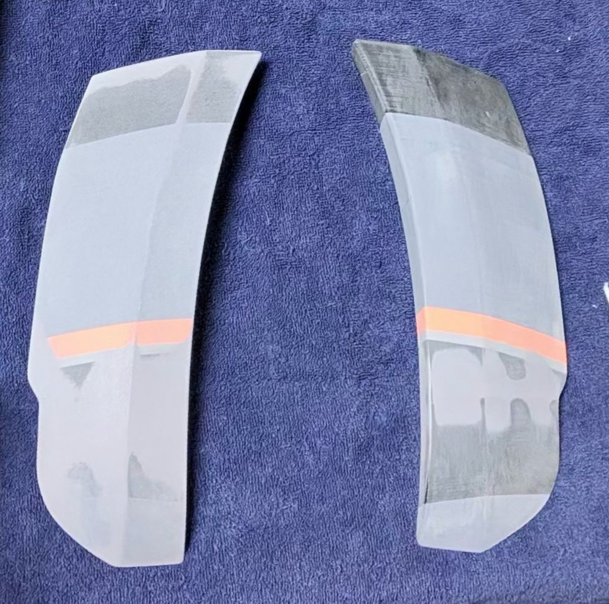 Both fenders skim coated and block sanded